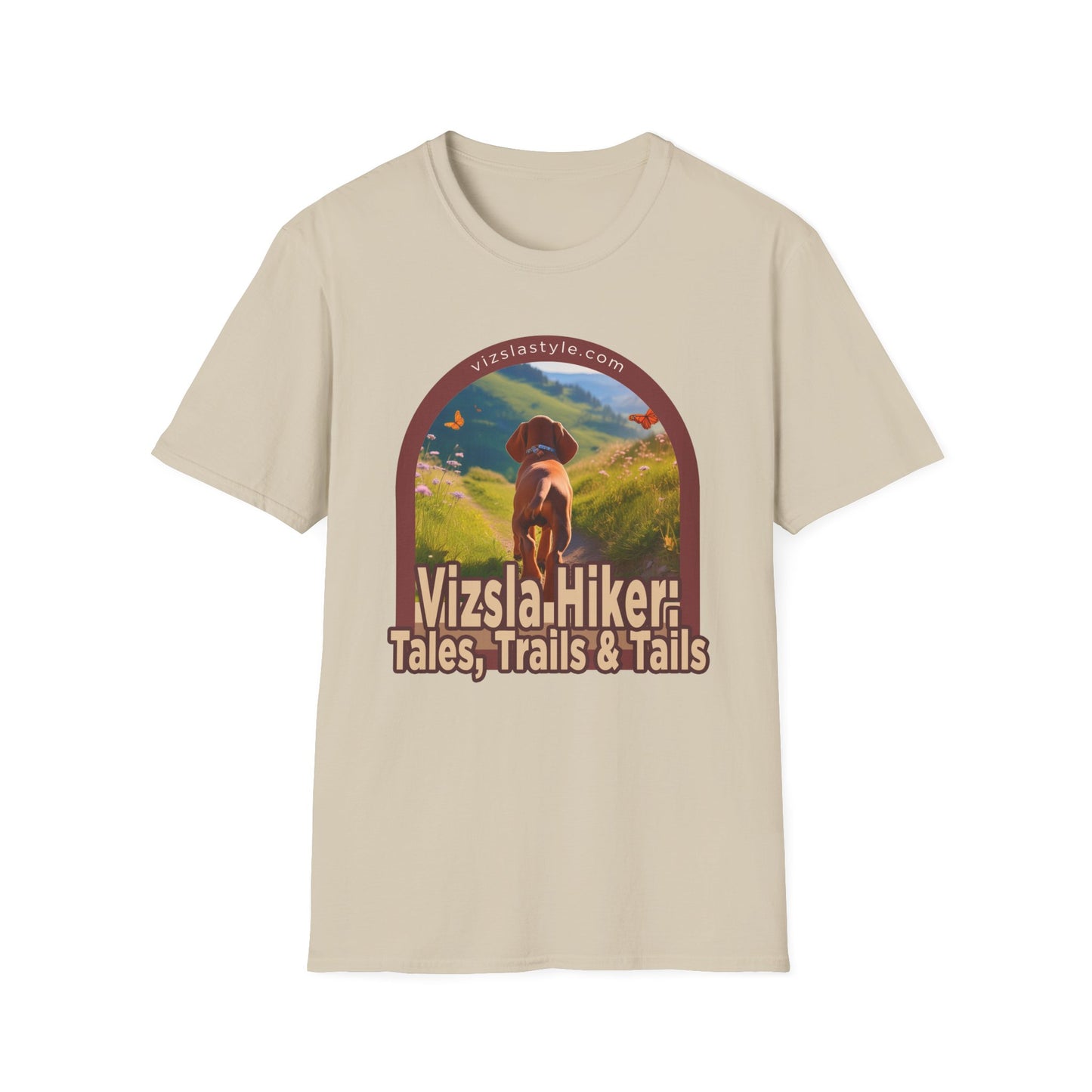 Vizsla Hiker: Tales, Trails & Tails Dog t-shirt