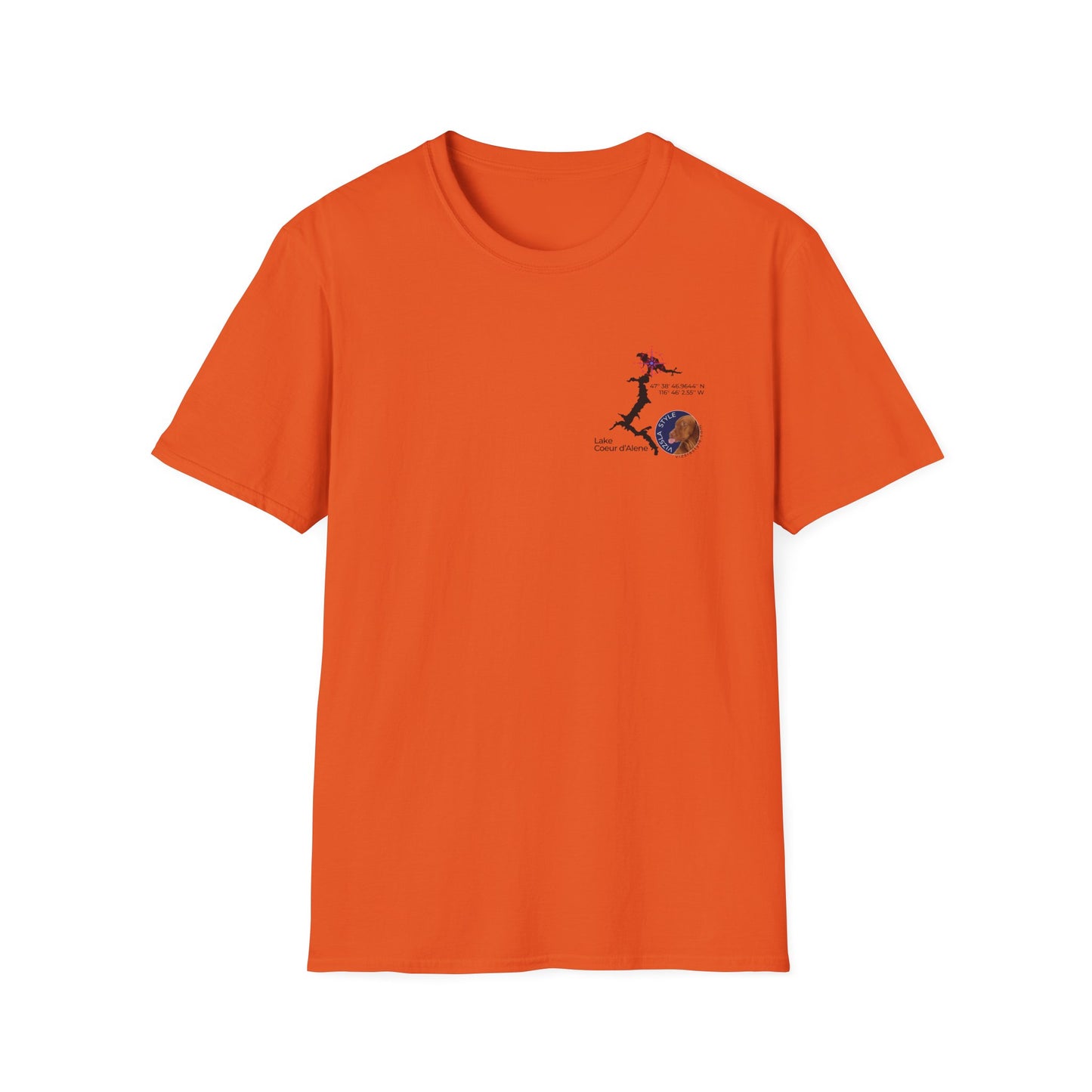Lake CDA - Vizsla Style All Around Sports T-shirt (Dk Text)