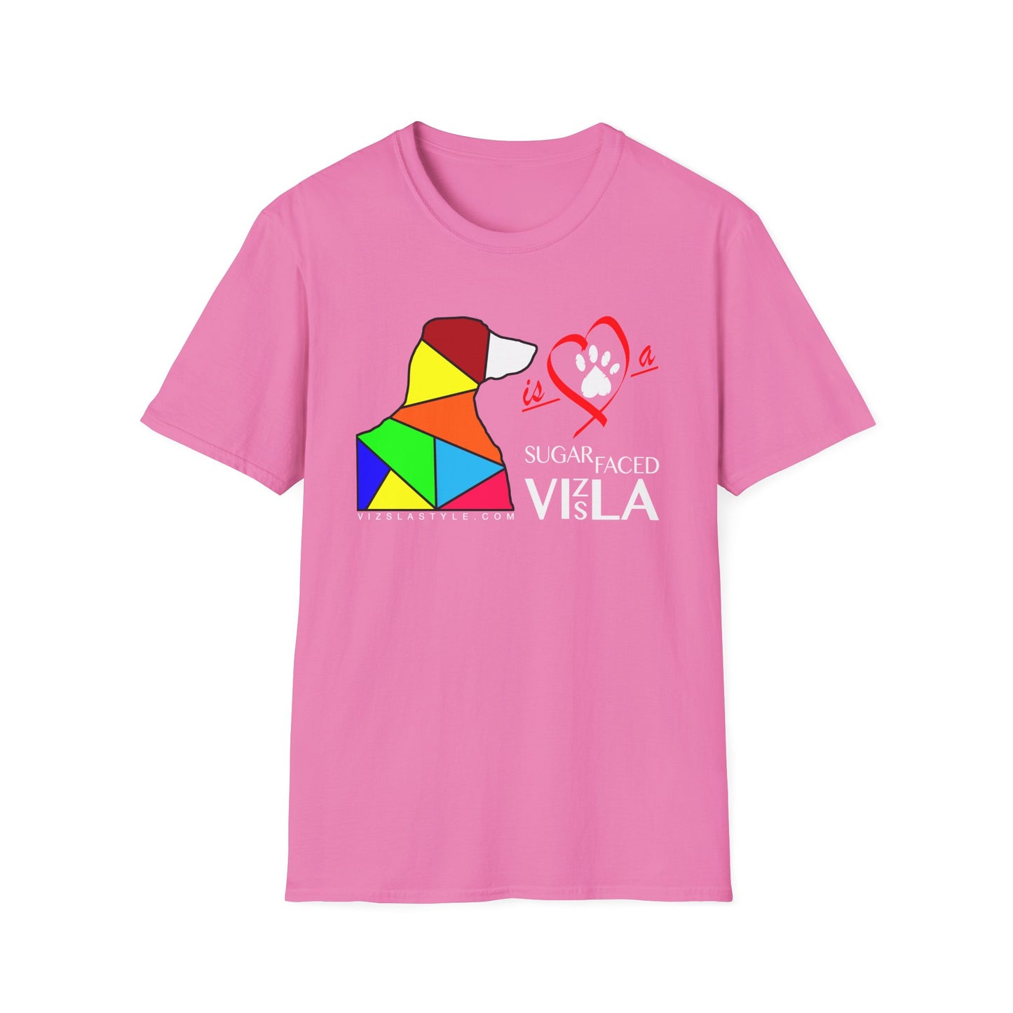 Love is a Sugar Faced Vizsla All Around Sports T-shirt (Lt Text)