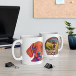 Happy Trails With My Vizsla Puppy / New Vizsla Puppy White Glossy mug