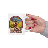 Happy Trails With My Vizsla Puppy / New Vizsla Puppy White Glossy mug