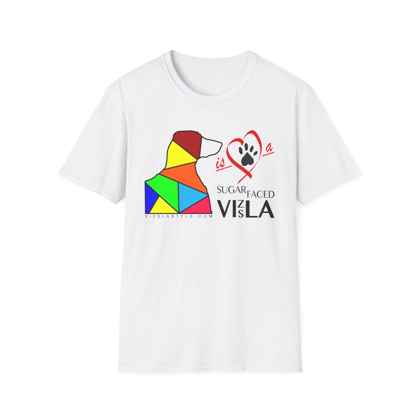 Love is a Sugar Faced Vizsla - All Around Sports T-shirt (Dk Text)