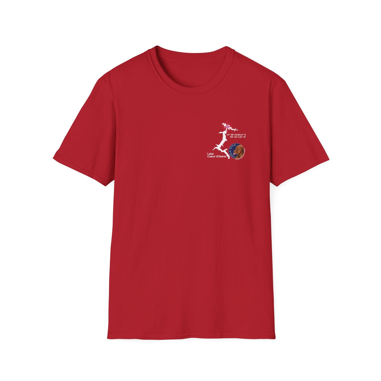 Lake CDA - Vizsla Style All Around Sports T-shirt (Lt Text)