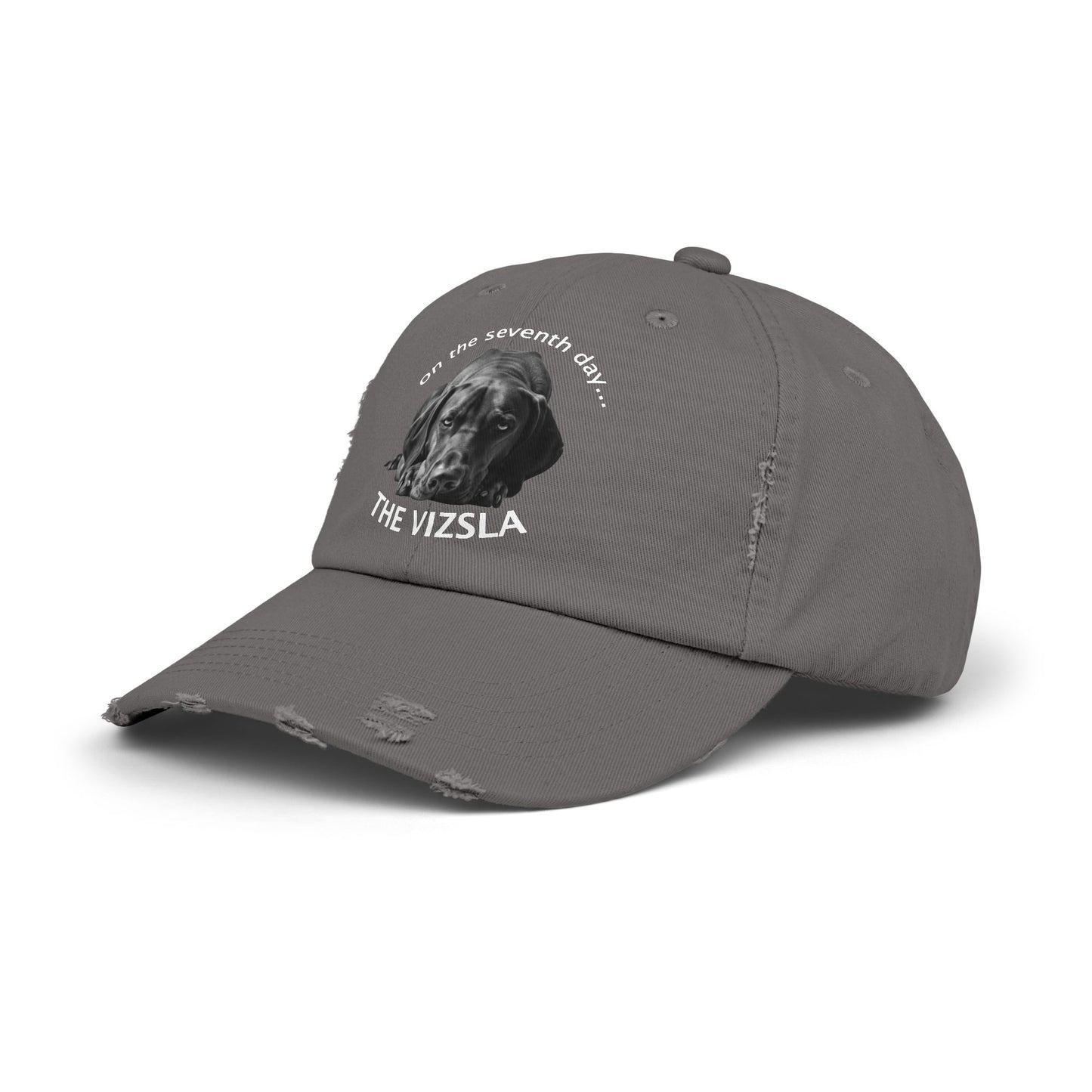 The Vizsla Created on the Seventh Day - Unisex Distressed Cap