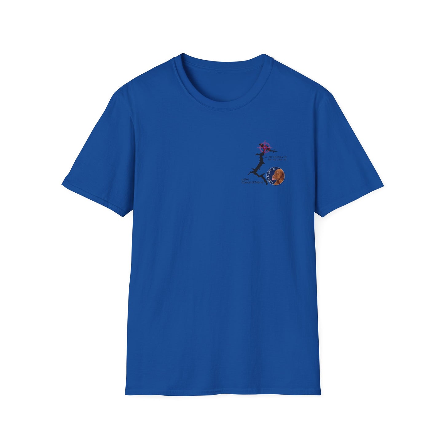 Lake CDA - Vizsla Style All Around Sports T-shirt (Dk Text)
