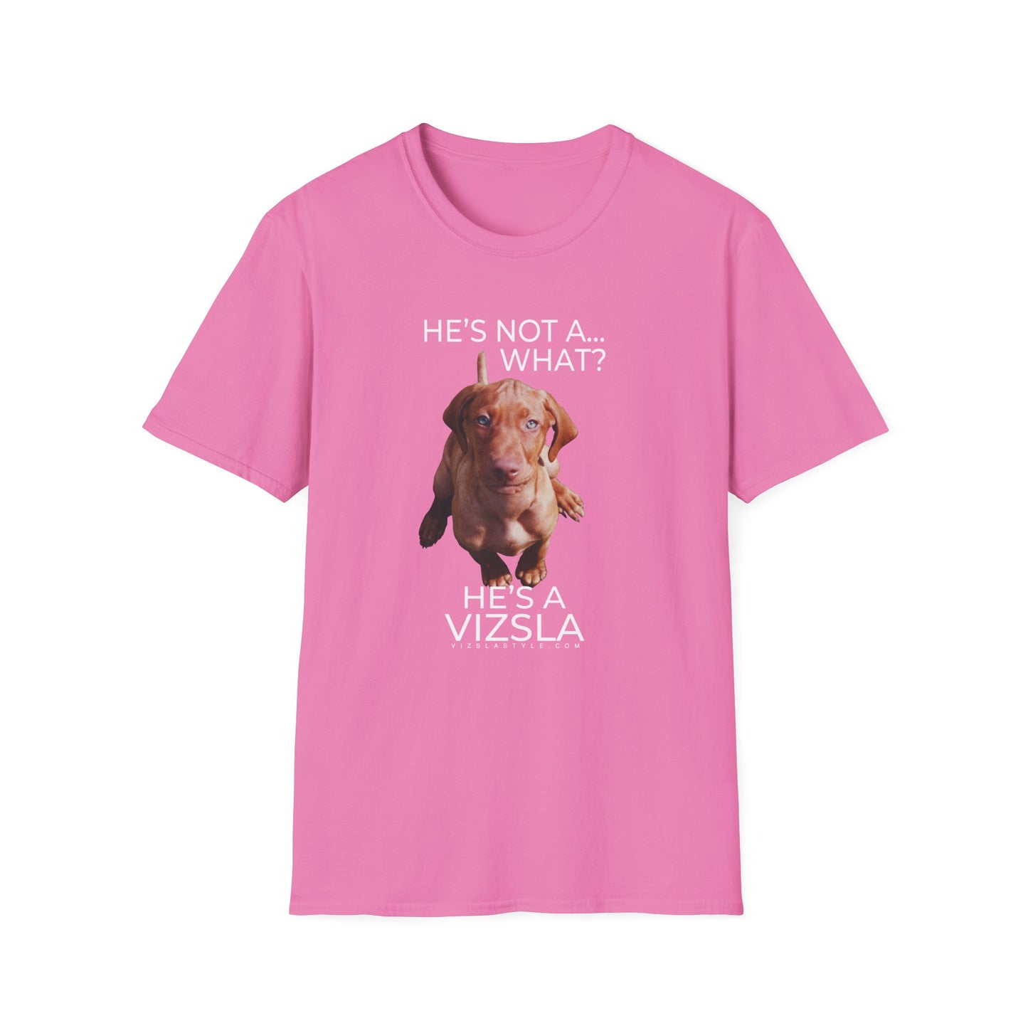 He's Not A What... He's A Vizsla (in Color) - All Around Sports T-shirt (Lt Text)