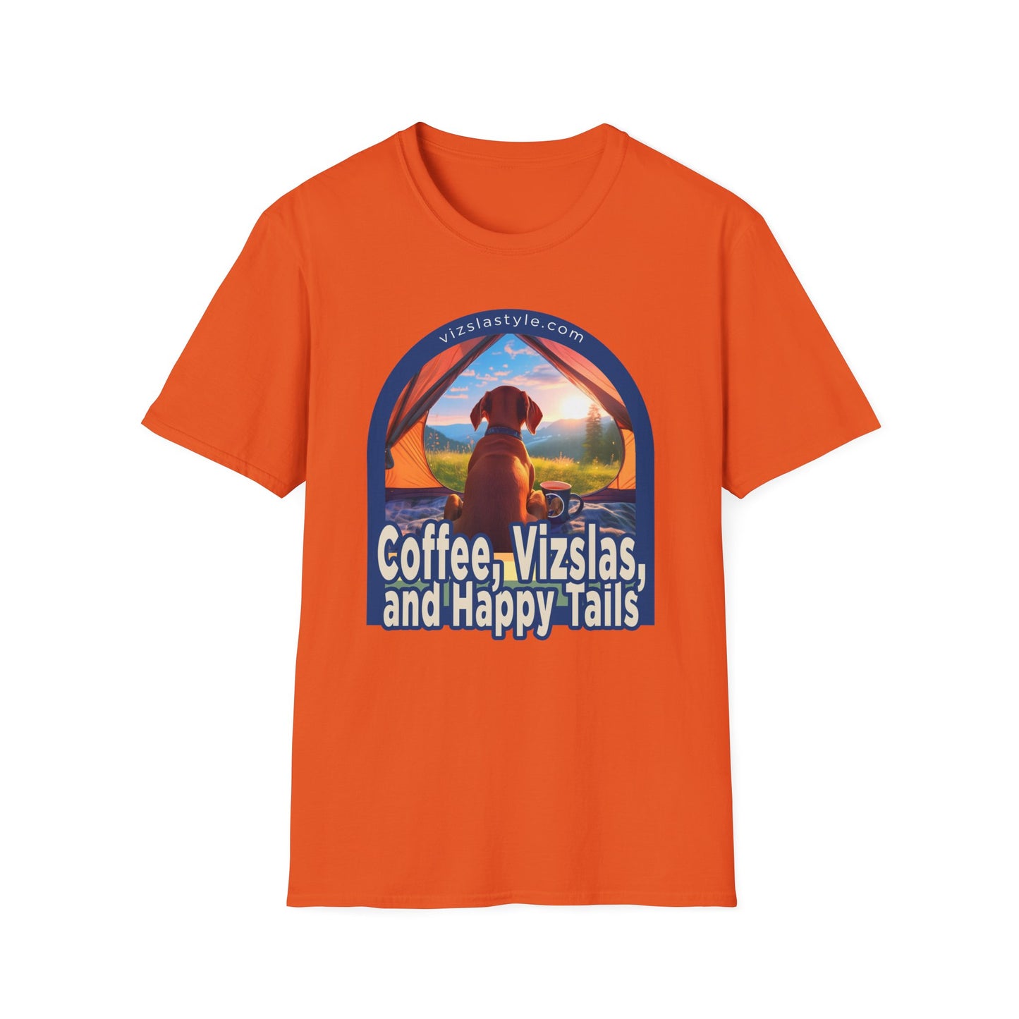 Coffee, Vizslas, and Happy Tails! t-shirt