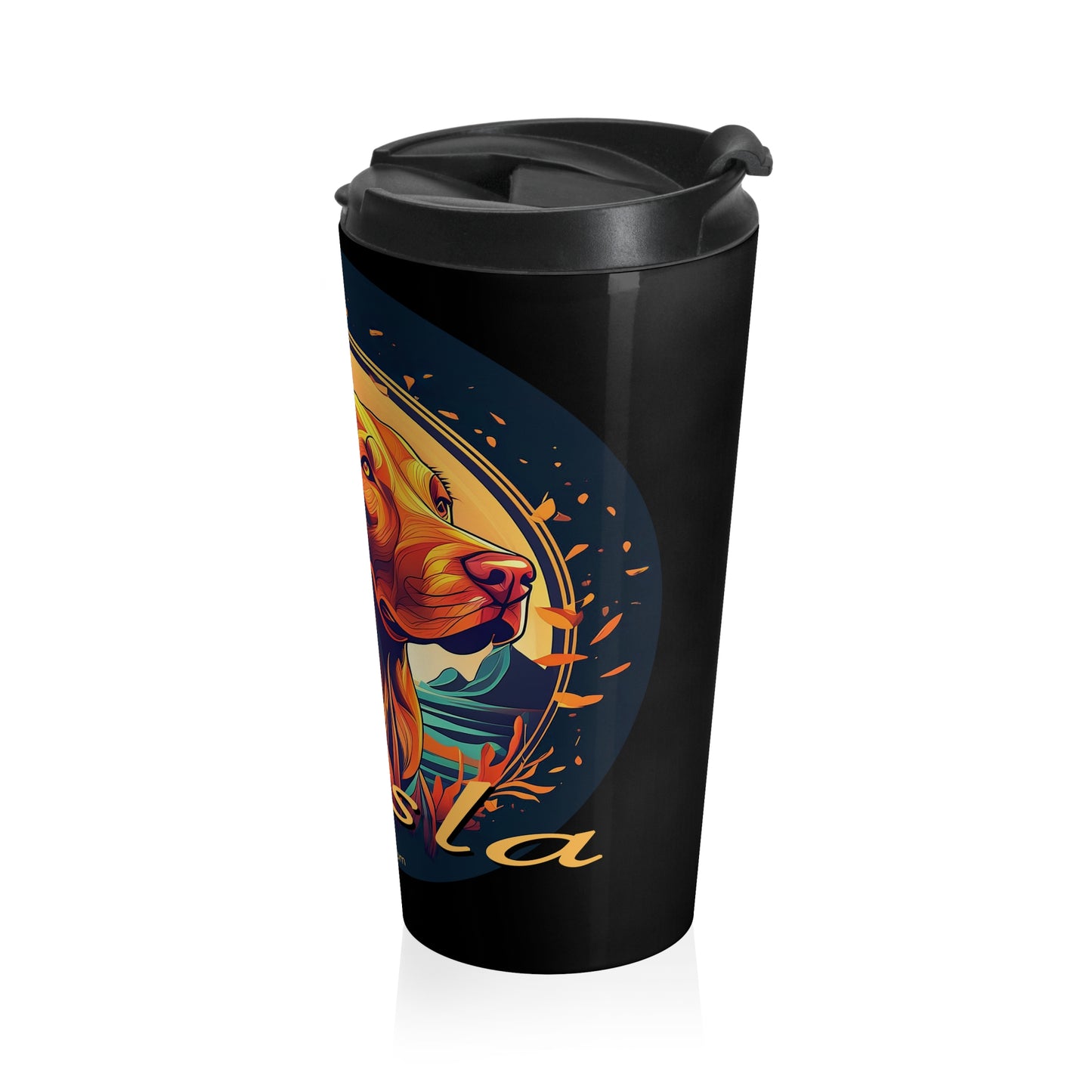 Vizsla Travel Mug – Colorful Retro Dog Stainless Steel Tumbler