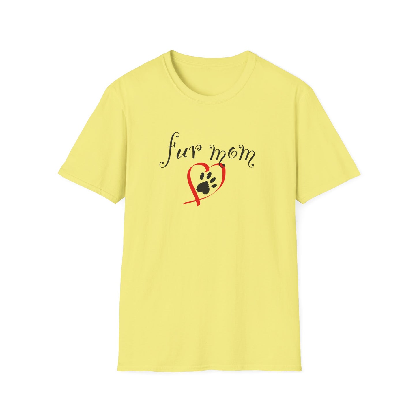 Fur Mom T-Shirt — Cute Heart & Puppy Paw Tee for Dog Lovers