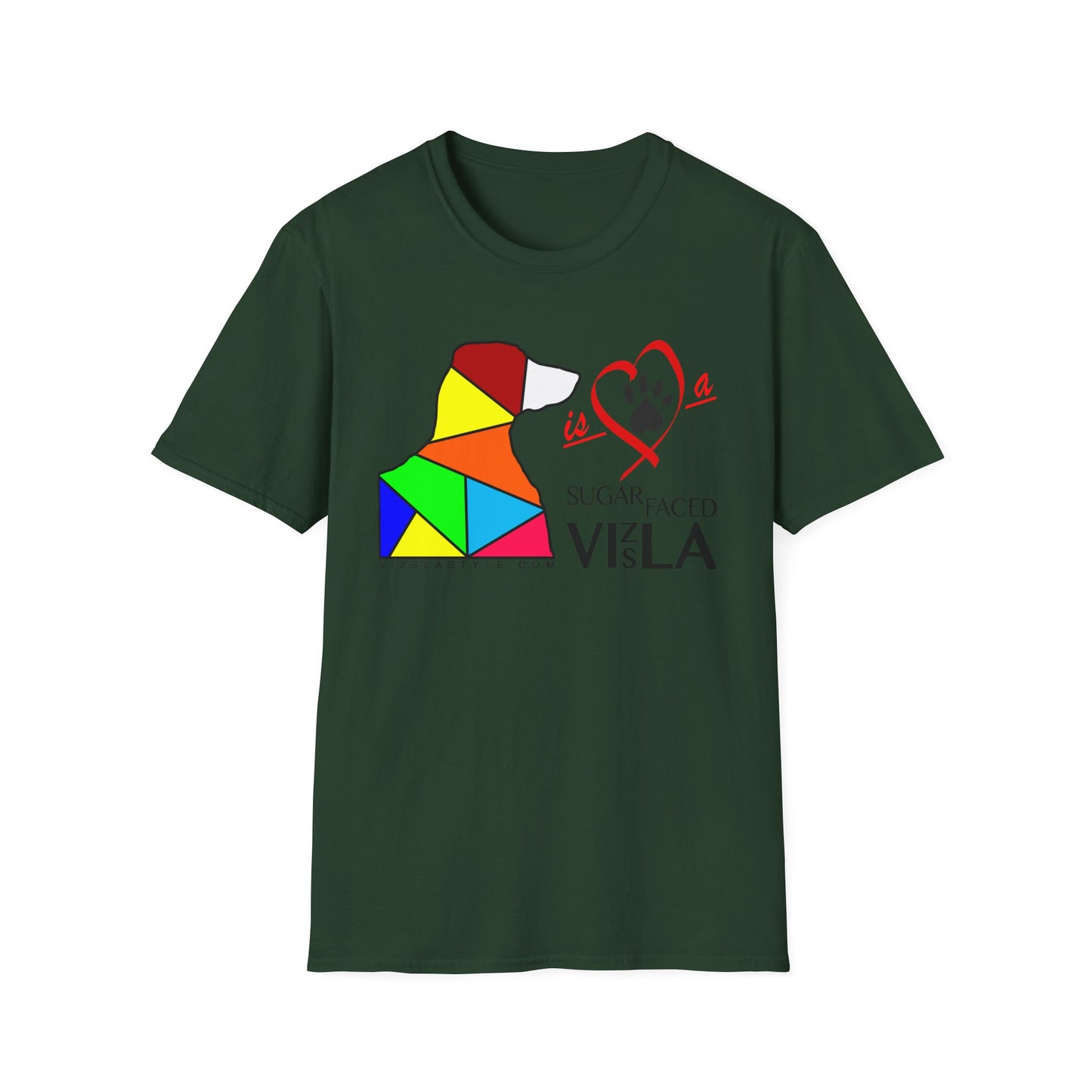 Love is a Sugar Faced Vizsla - All Around Sports T-shirt (Dk Text)