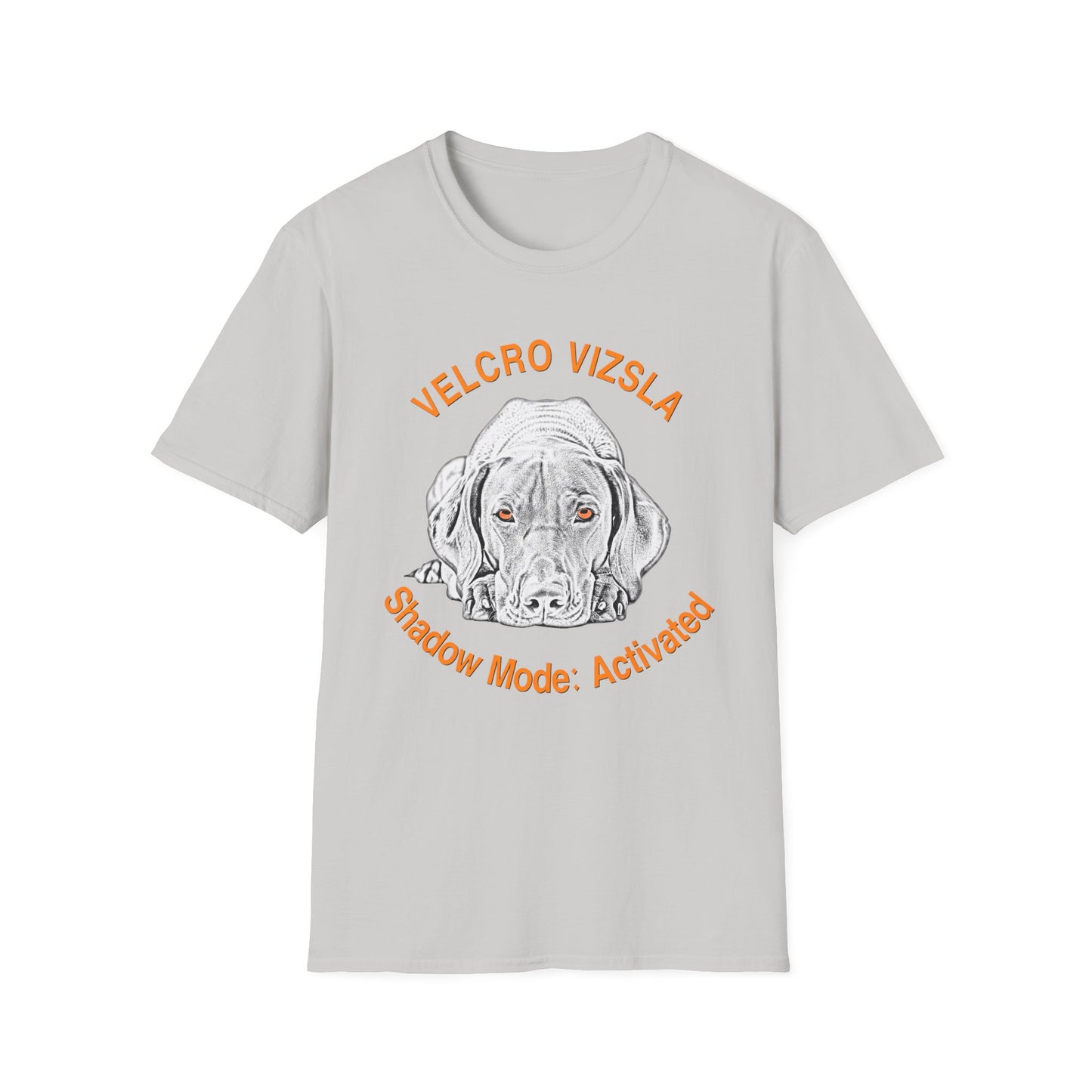 Velcro Vizsla T-Shirt — "Shadow Mode: Activated" Vizsla Line Art