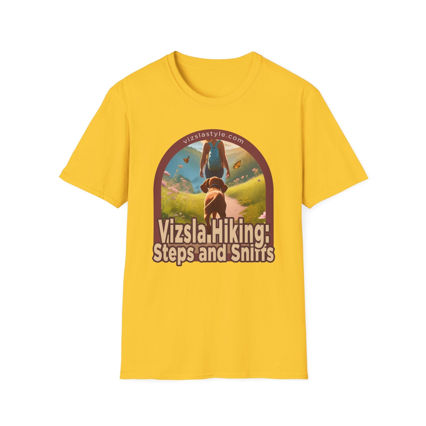 Vizsla Hiking: Steps And Sniffs w/ Hiker t-shirt