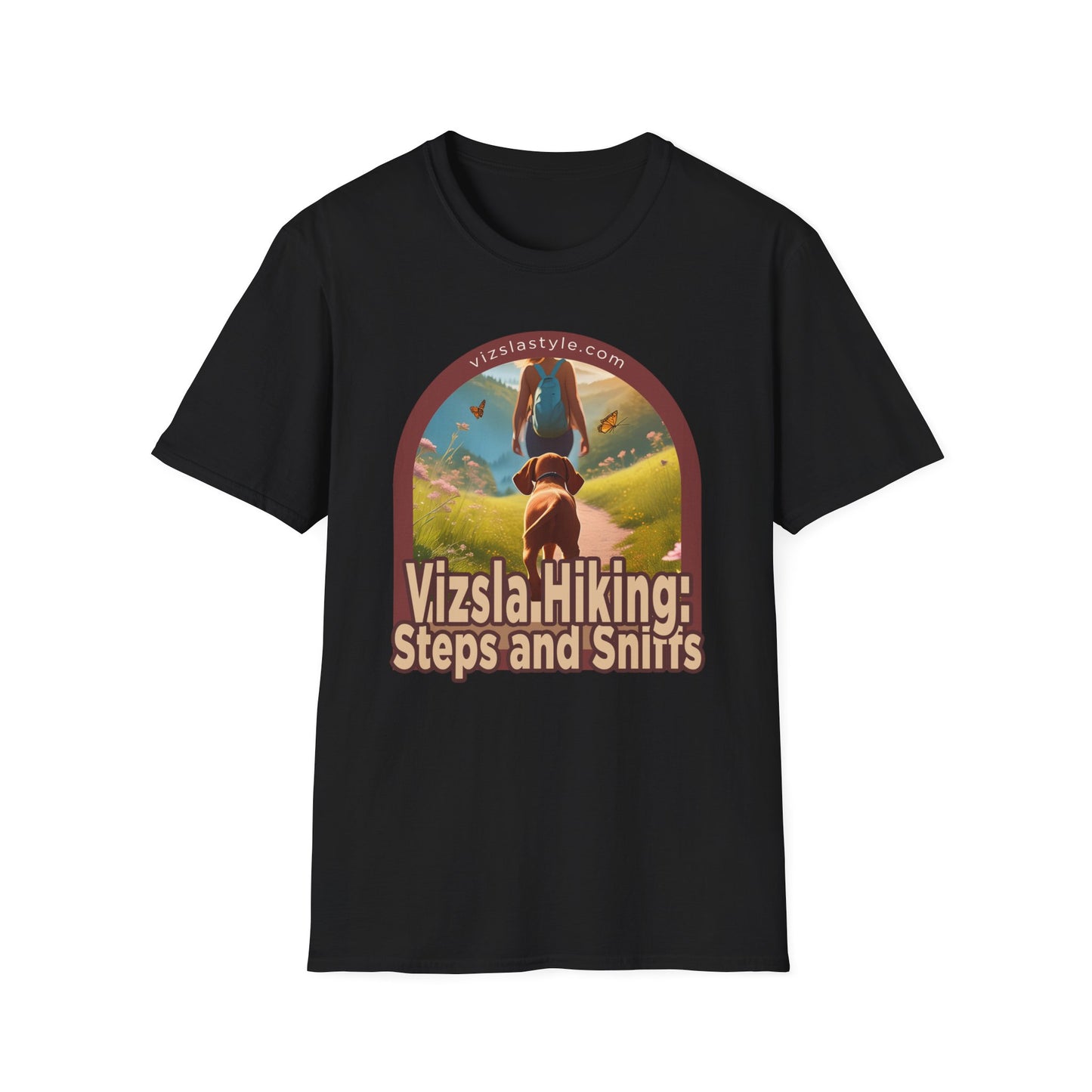 Vizsla Hiking: Steps And Sniffs w/ Hiker t-shirt