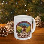 Happy Trails With My Vizsla Puppy / New Vizsla Puppy White Glossy mug