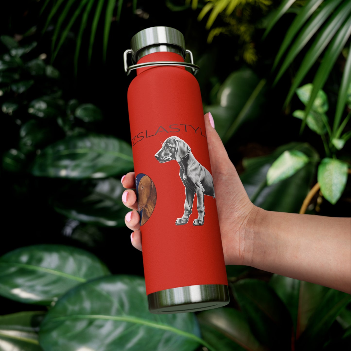 Vizsla Style Puppy w/ Logo - Stylish Copper Insulated Water Bottle