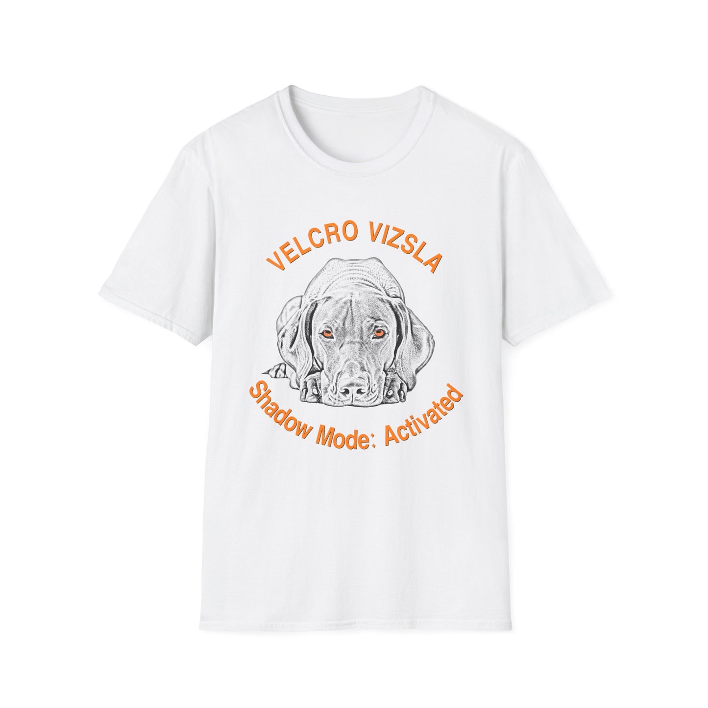 Velcro Vizsla T-Shirt — "Shadow Mode: Activated" Vizsla Line Art