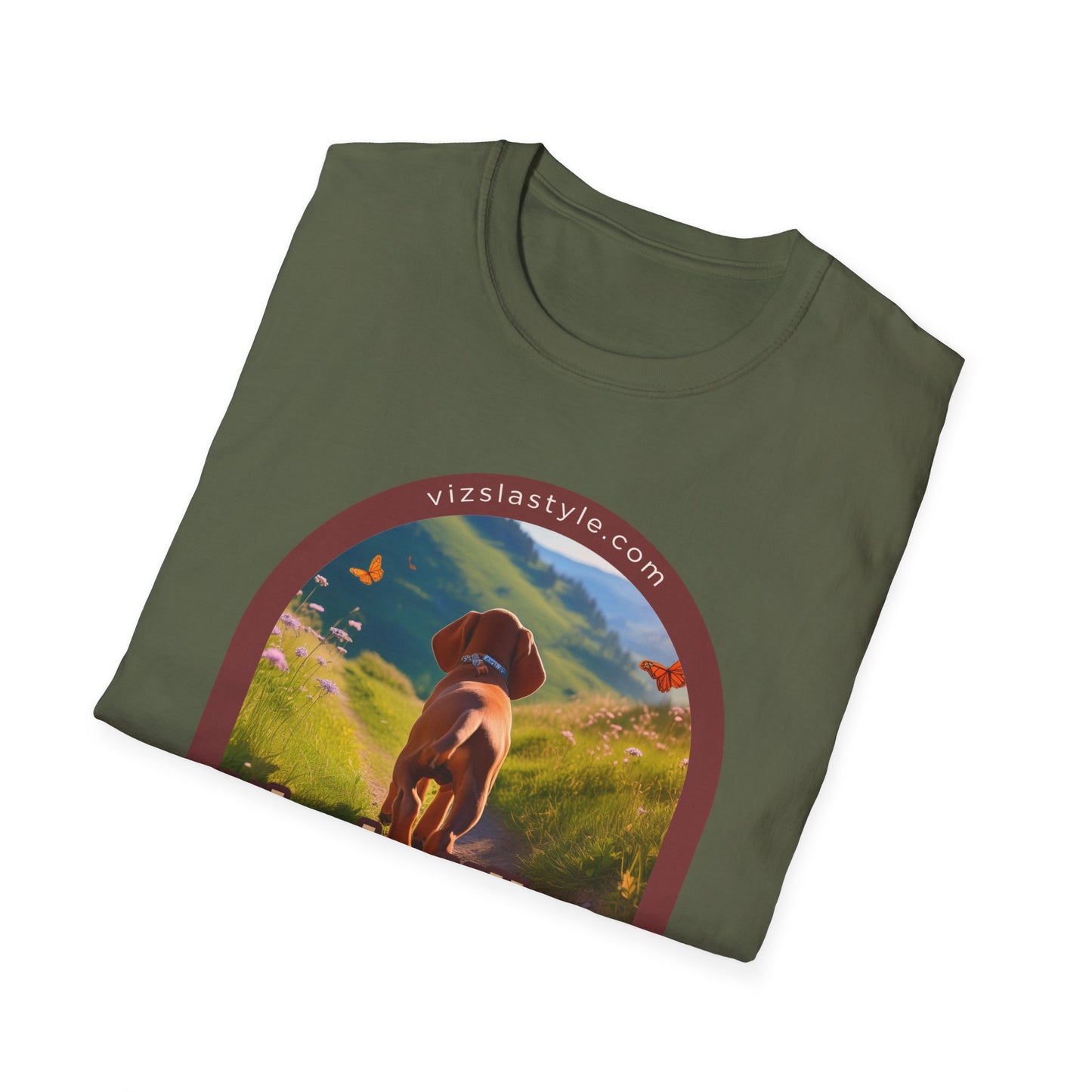 Vizsla Hiker: Tales, Trails & Tails Dog t-shirt