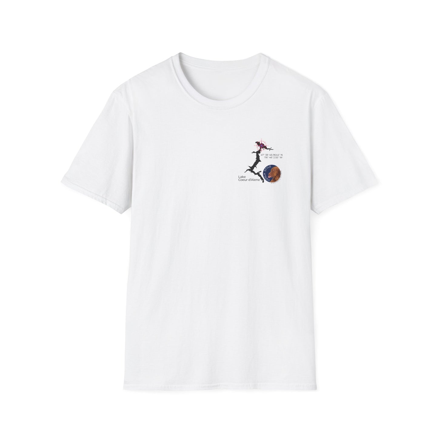 Lake CDA - Vizsla Style All Around Sports T-shirt (Dk Text)