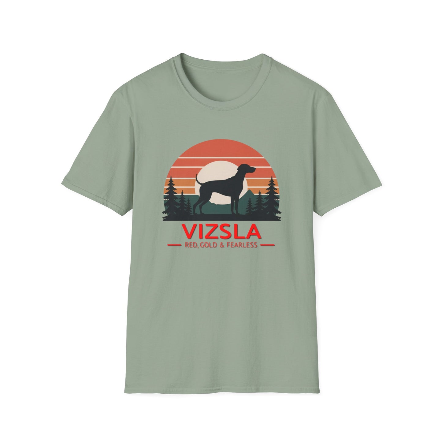Vizsla Mountain Tee — "VIZSLA - Red, Gold & Fearless"