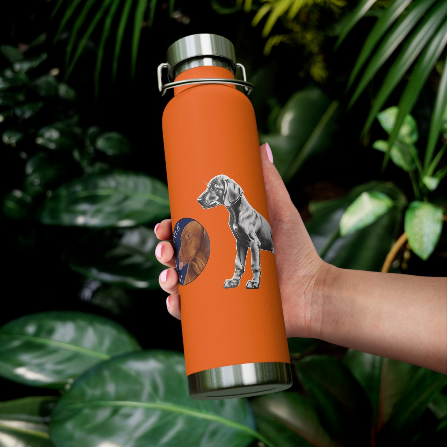 Vizsla Style Puppy w/ Logo - Stylish Copper Insulated Water Bottle