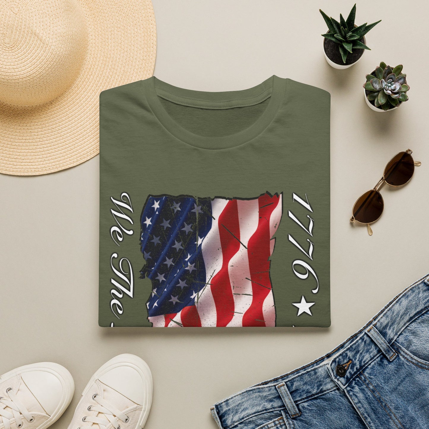 Vizsla Dog 'We The People 1776–2026' T-Shirt — Distressed American Flag