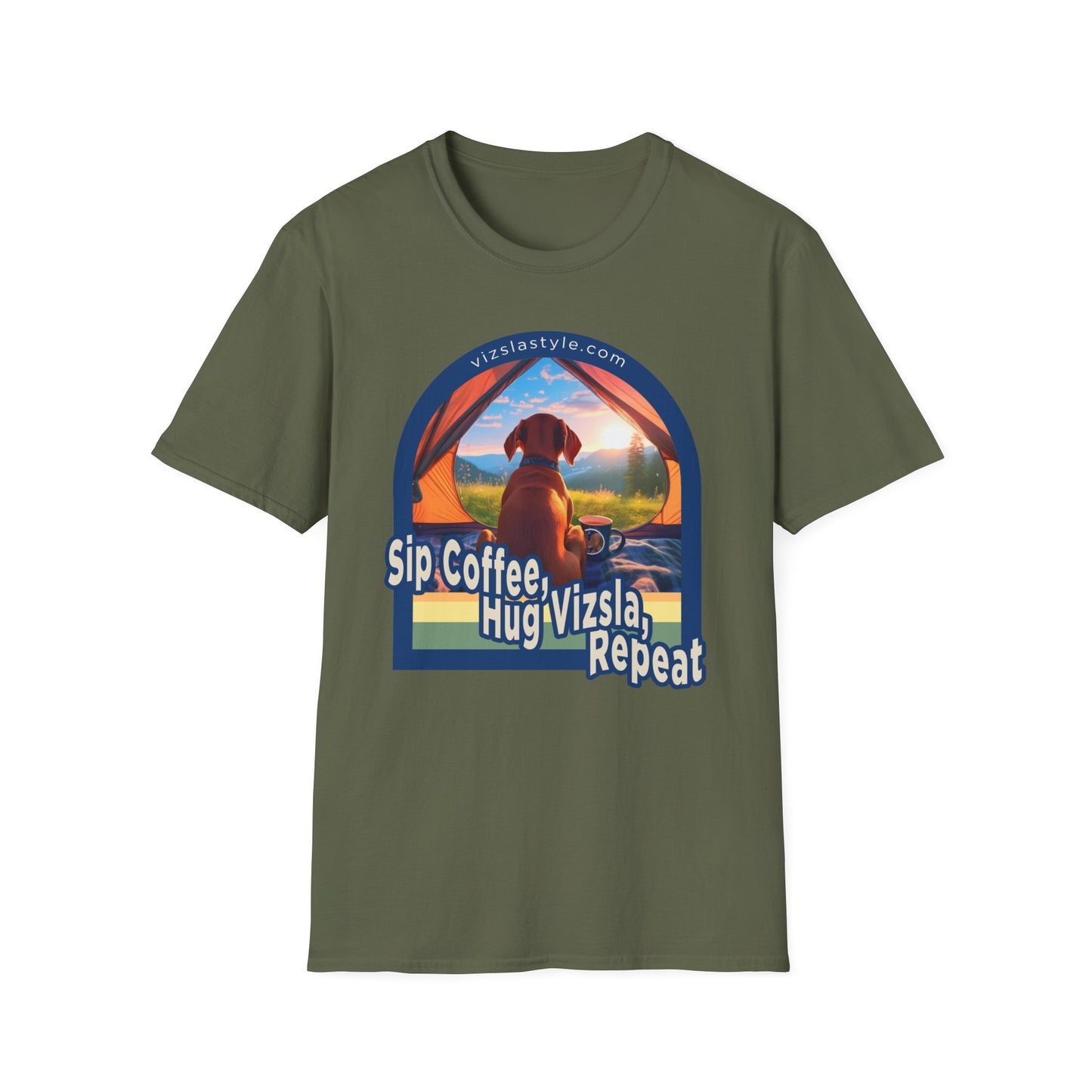 Sip Coffee, Hug Vizsla, Repeat! t-shirt