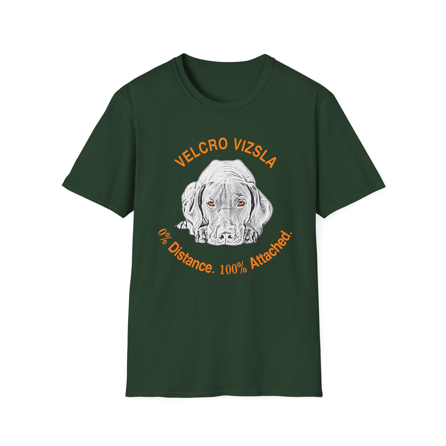 Velcro Vizsla T-Shirt — "0% Distance. 100% Attached."