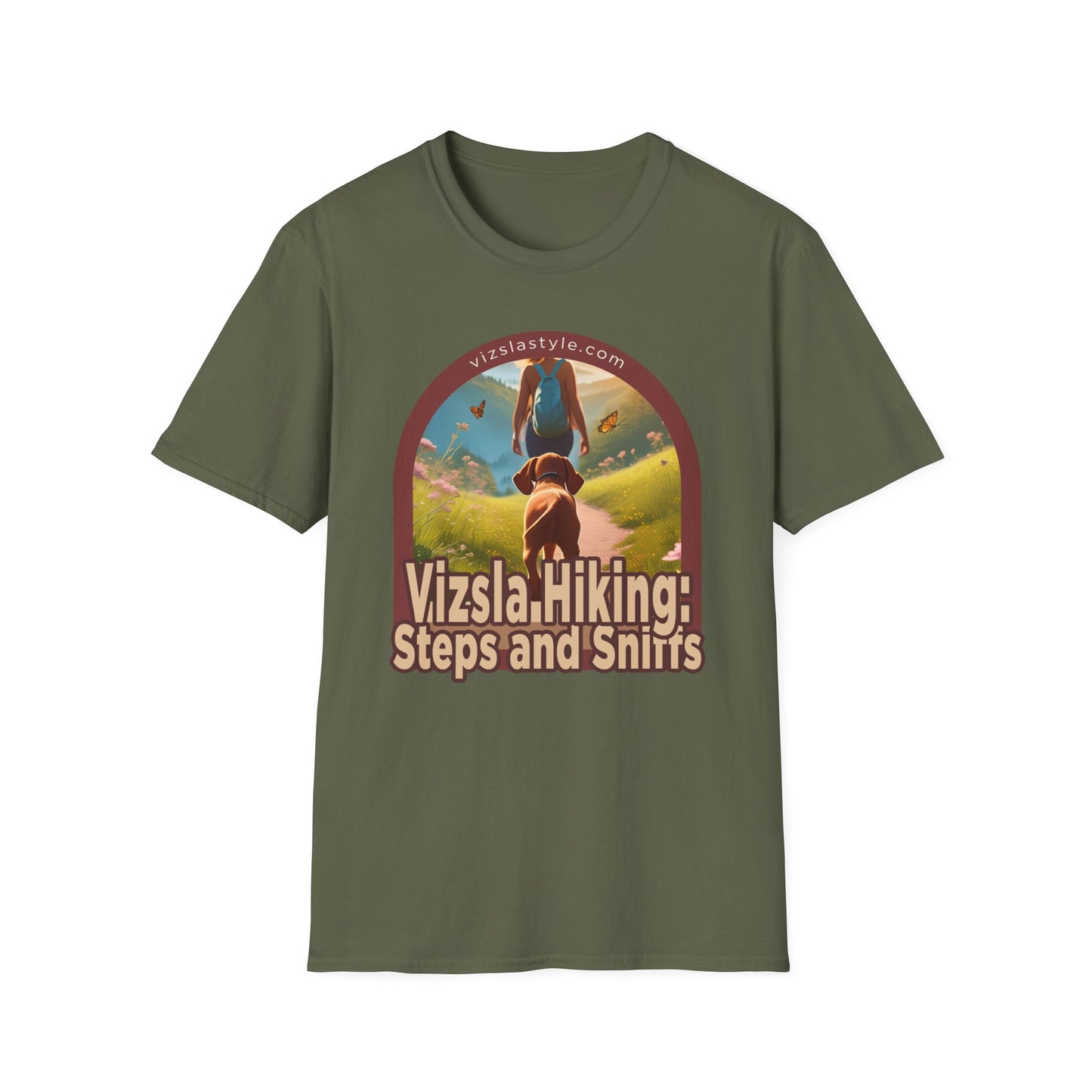 Vizsla Hiking: Steps And Sniffs w/ Hiker t-shirt
