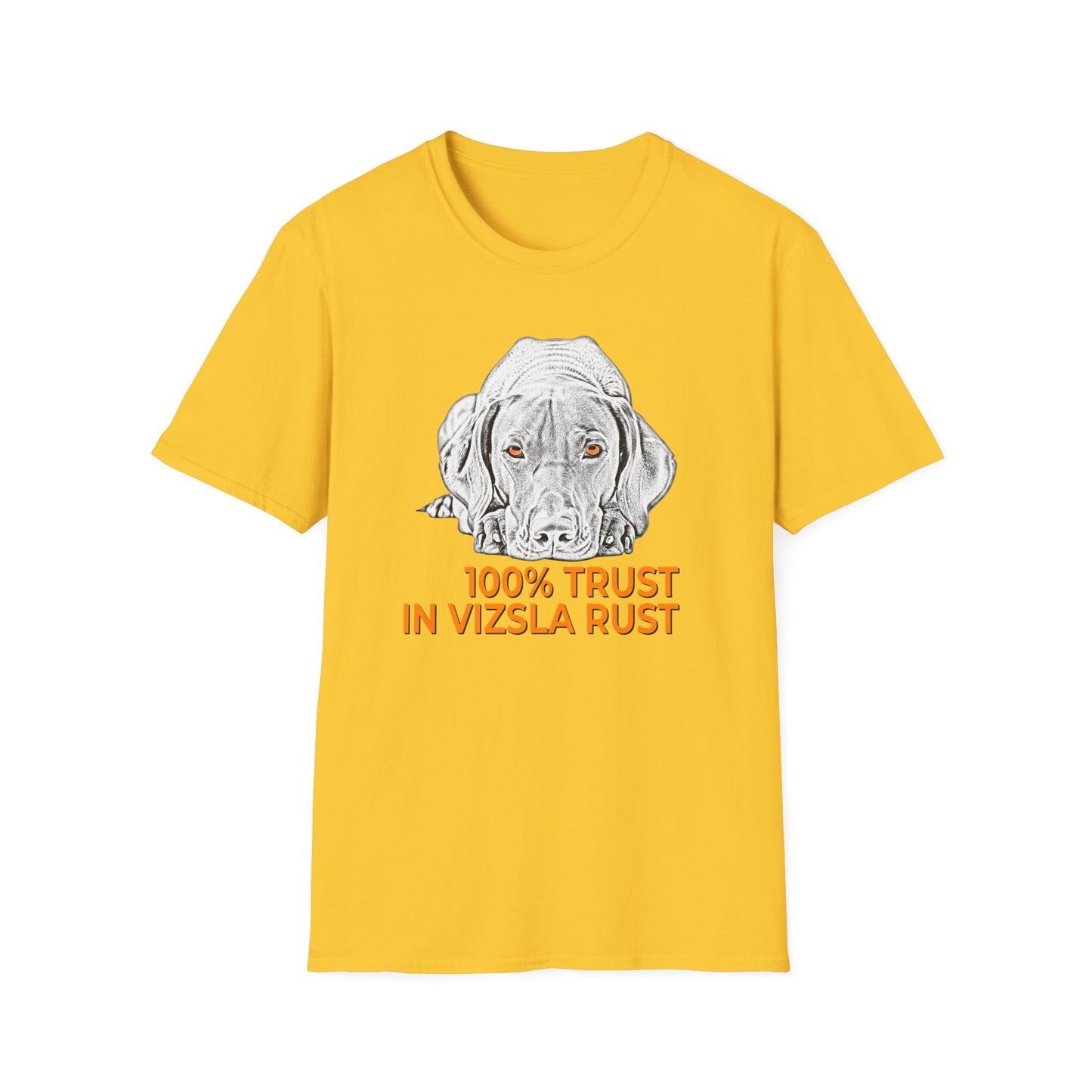 Vizsla Line Art Tee — "100% Trust In Vizsla Rust"