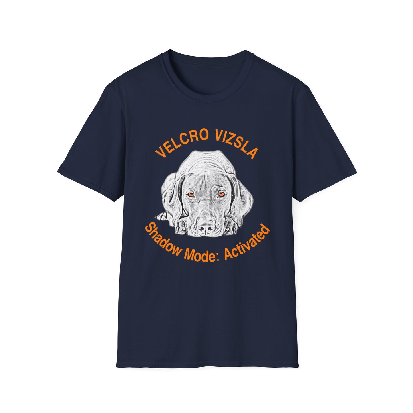 Velcro Vizsla T-Shirt — "Shadow Mode: Activated" Vizsla Line Art
