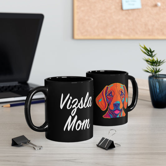 Vizsla Mom & Vizsla Puppy Black Mug