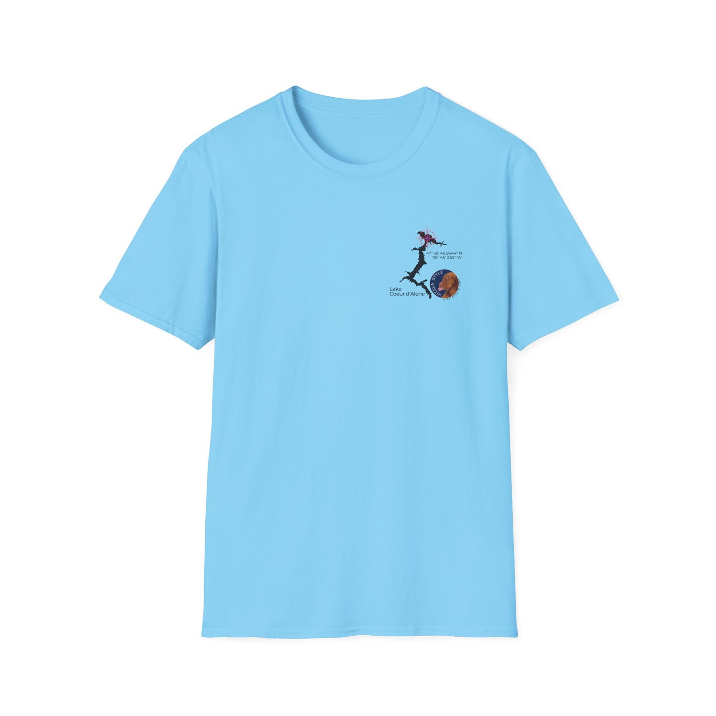 Lake CDA - Vizsla Style All Around Sports T-shirt (Dk Text)