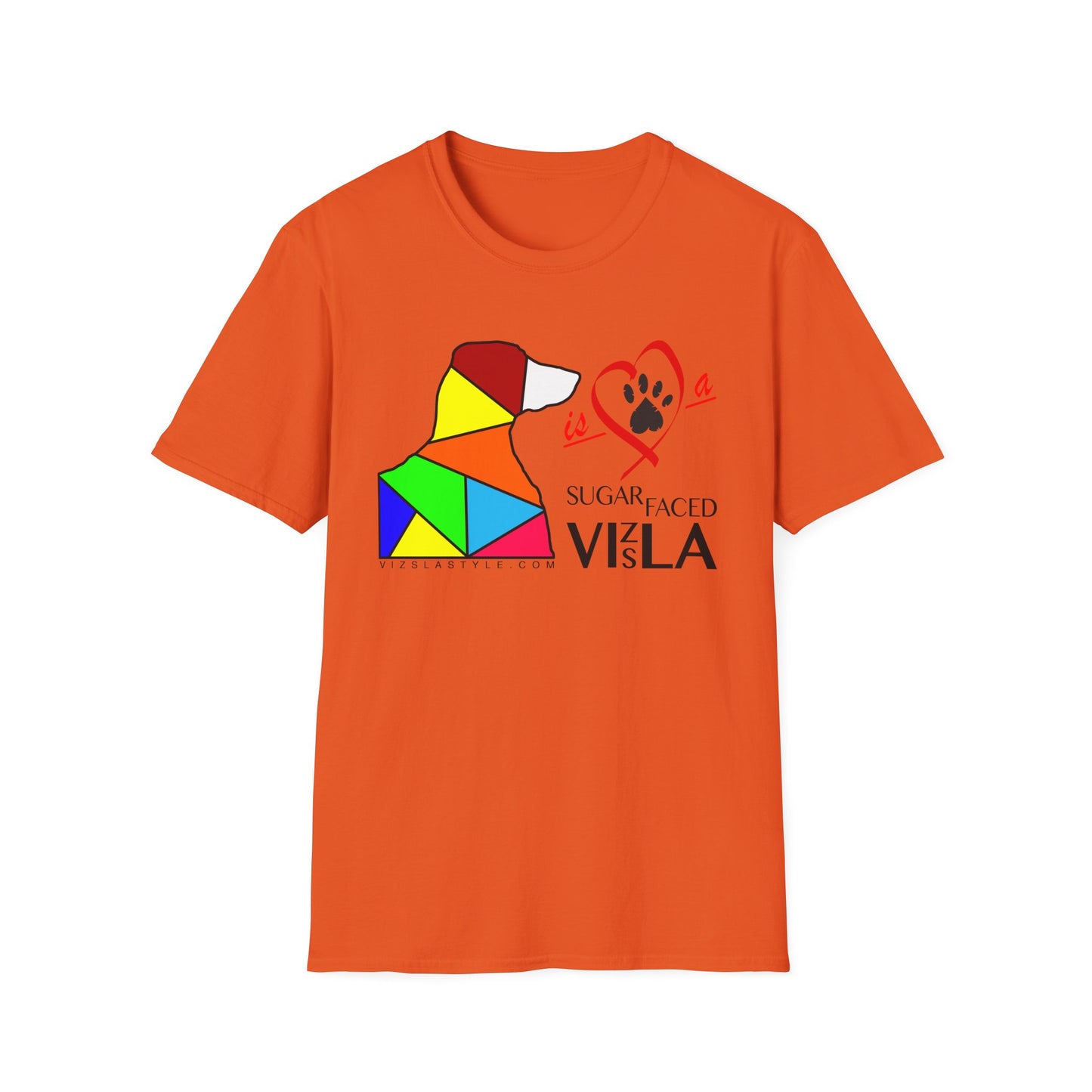 Love is a Sugar Faced Vizsla - All Around Sports T-shirt (Dk Text)