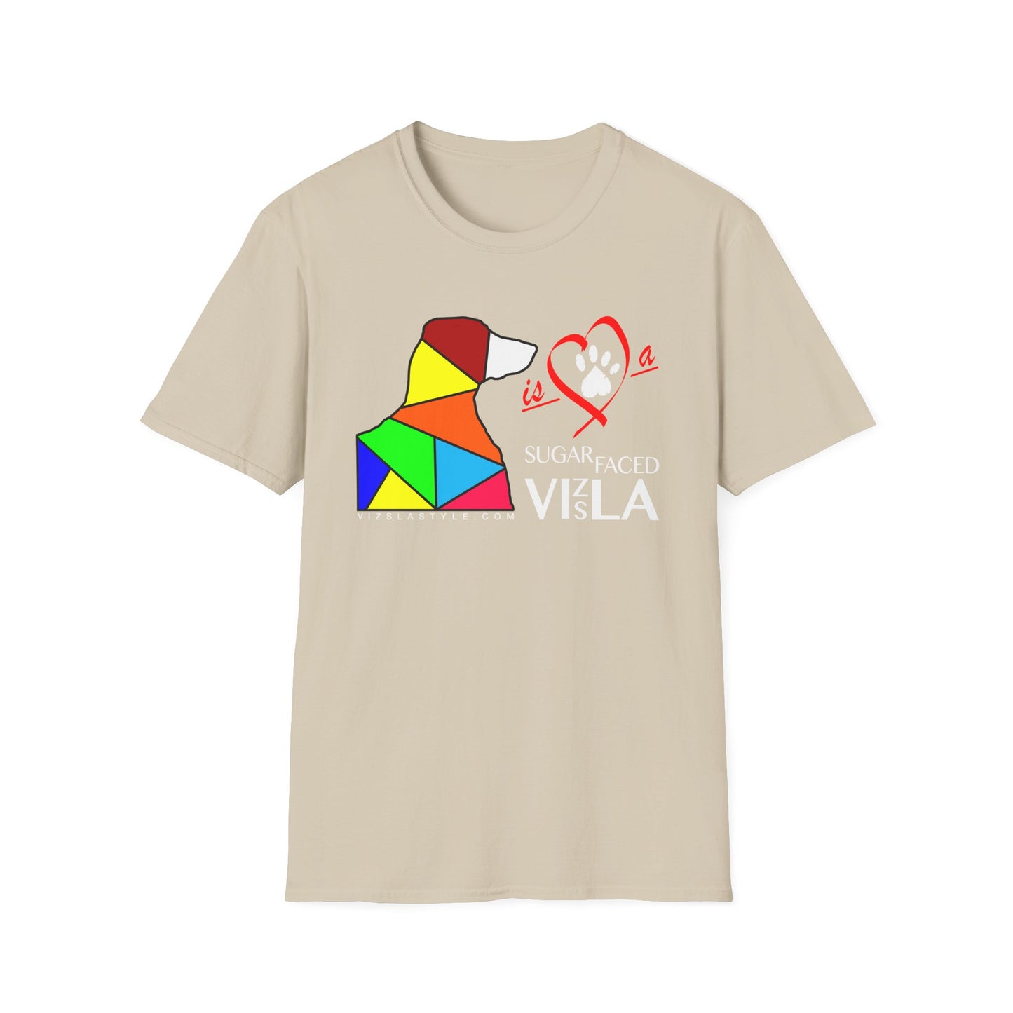 Love is a Sugar Faced Vizsla All Around Sports T-shirt (Lt Text)