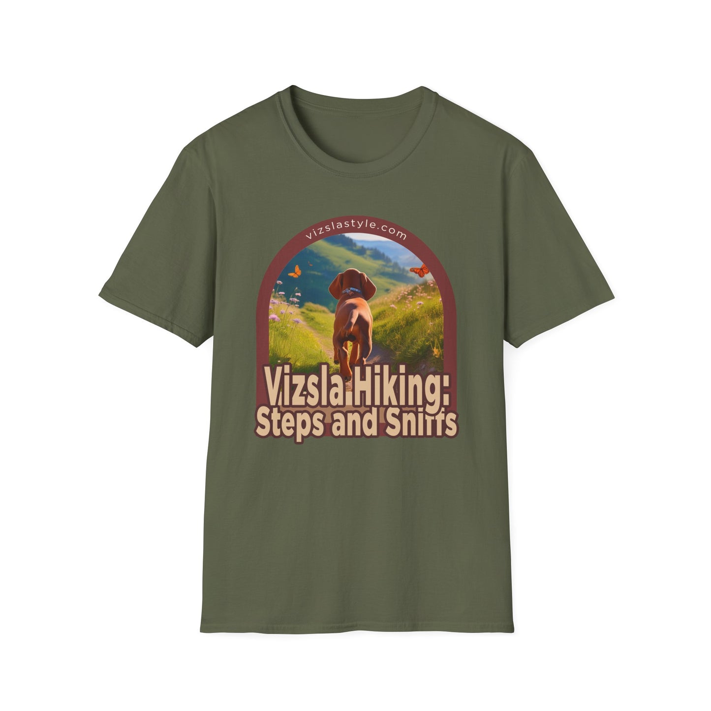 Vizsla Hiking: Steps And Sniffs Dog t-shirt