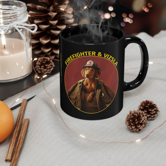 Firefighter & Vizsla