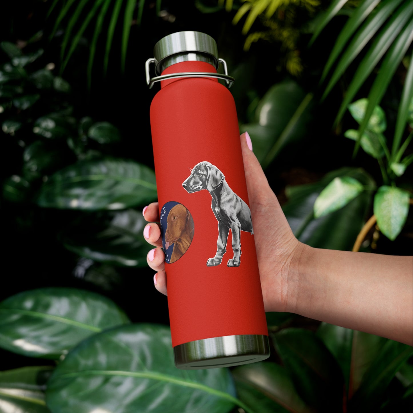 Vizsla Style Puppy w/ Logo - Stylish Copper Insulated Water Bottle