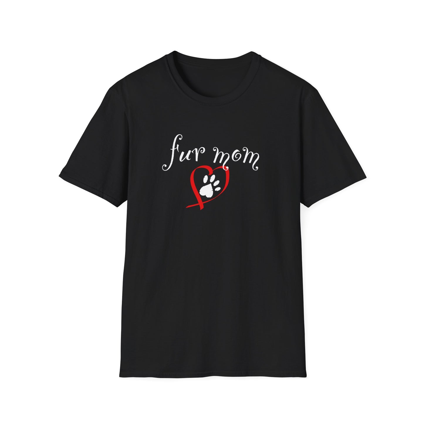 Fur Mom T-Shirt — Cute Heart & Puppy Paw Tee for Dog Lovers