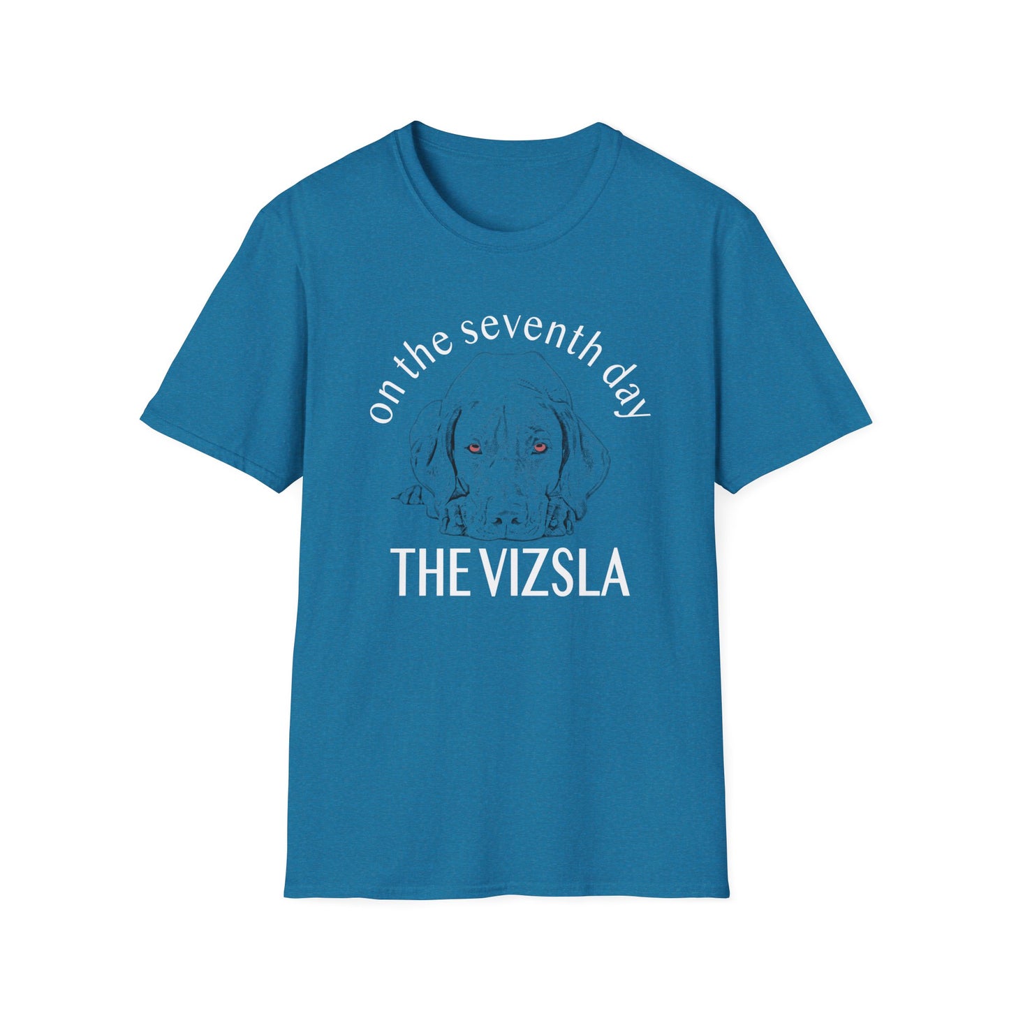 The Vizsla T-Shirt — "On the Seventh Day - THE VIZSLA" Vizsla Dog Line Art Tee