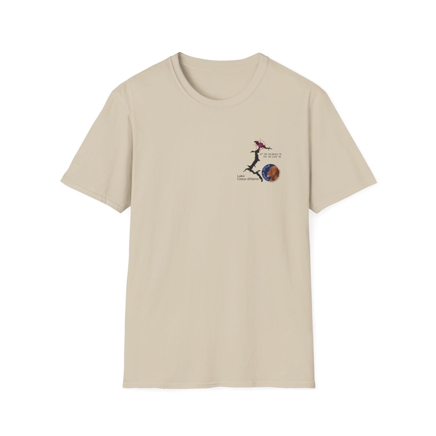 Lake CDA - Vizsla Style All Around Sports T-shirt (Dk Text)