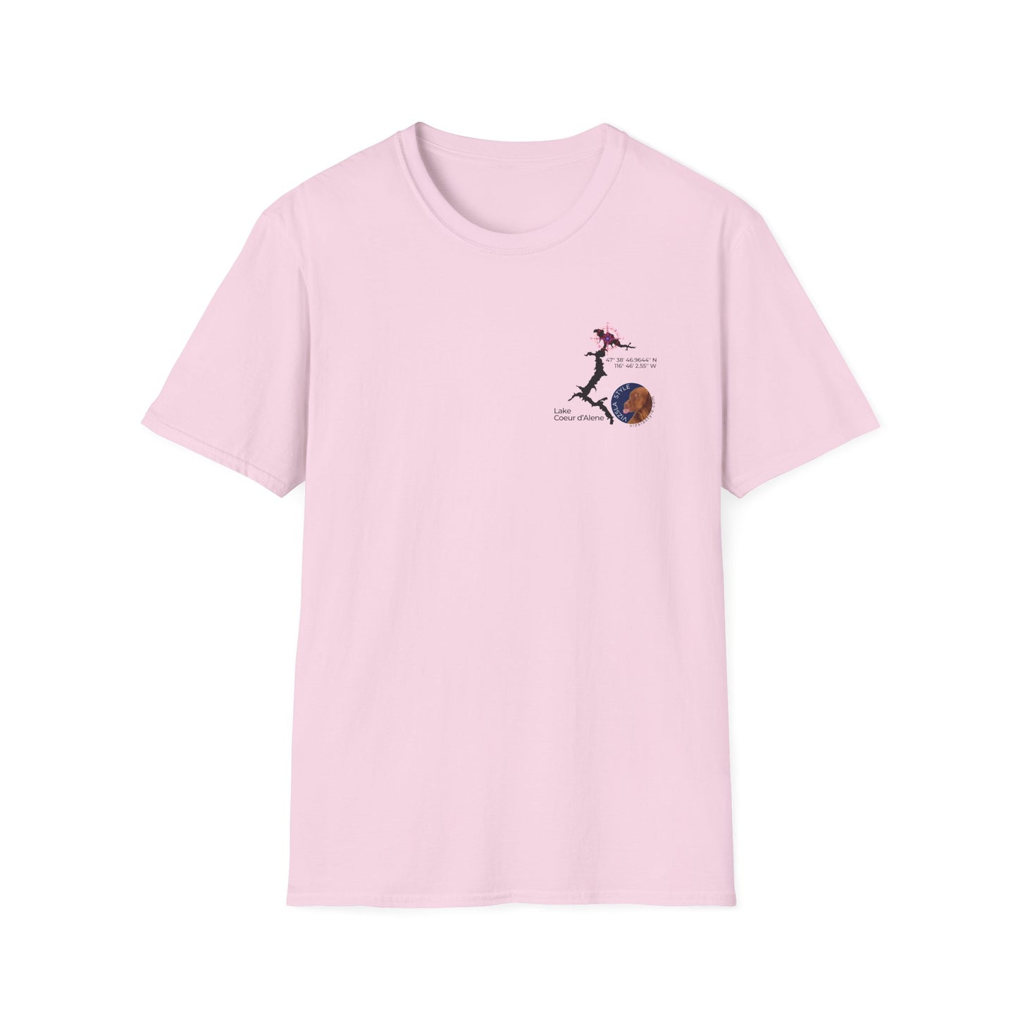 Lake CDA - Vizsla Style All Around Sports T-shirt (Dk Text)