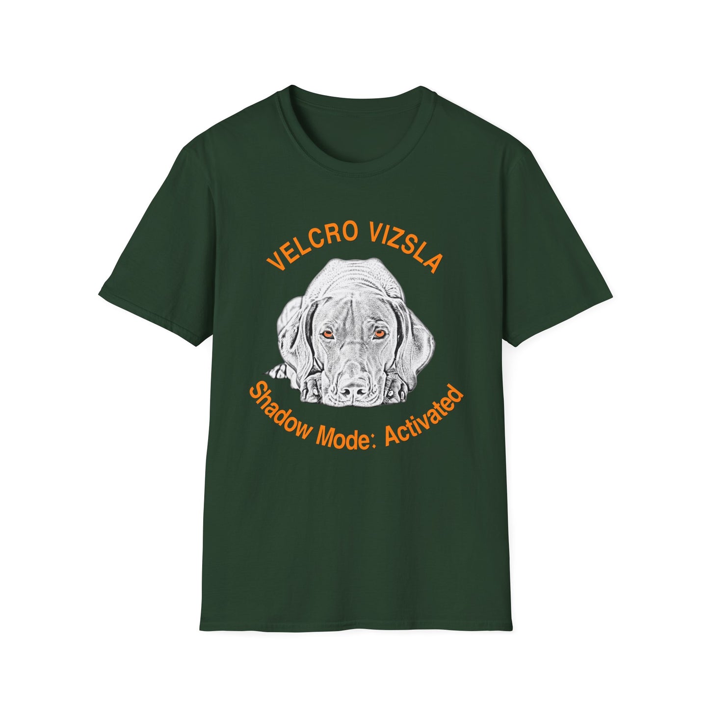 Velcro Vizsla T-Shirt — "Shadow Mode: Activated" Vizsla Line Art