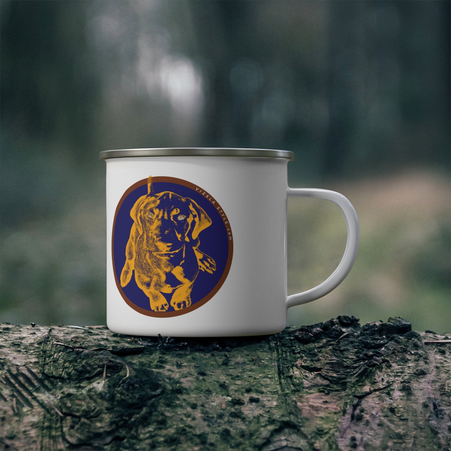 Vizsla Style Pup with He's Not A What! Enamel Mug