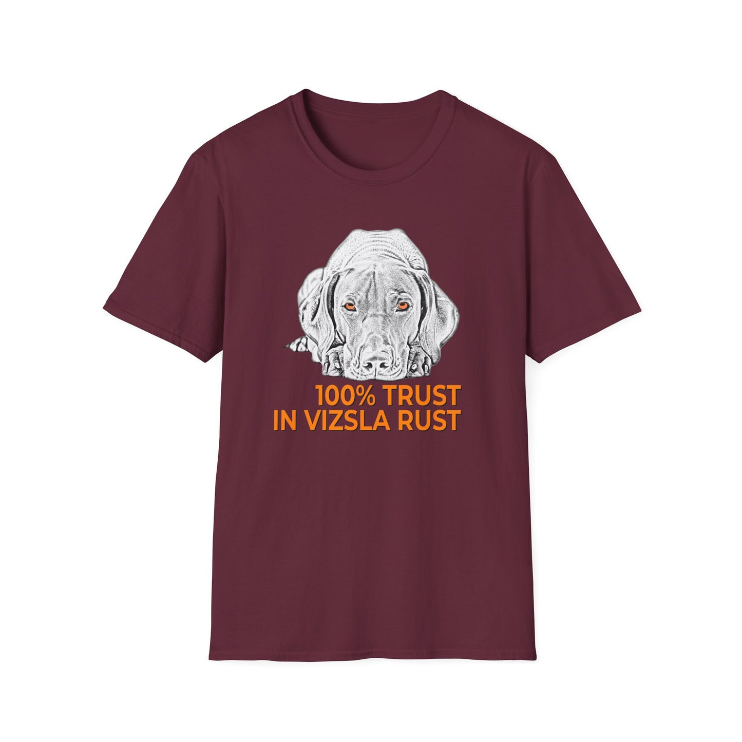 Vizsla Line Art Tee — "100% Trust In Vizsla Rust"