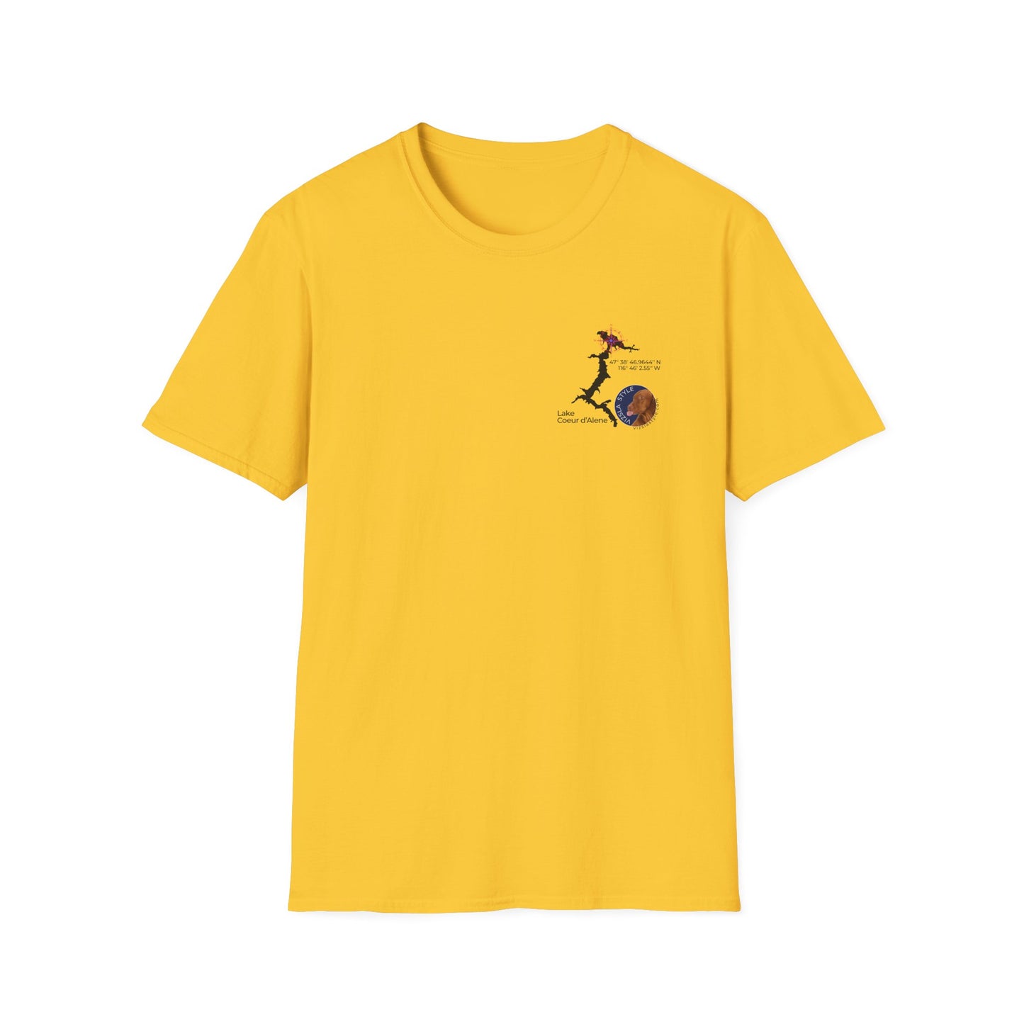 Lake CDA - Vizsla Style All Around Sports T-shirt (Dk Text)