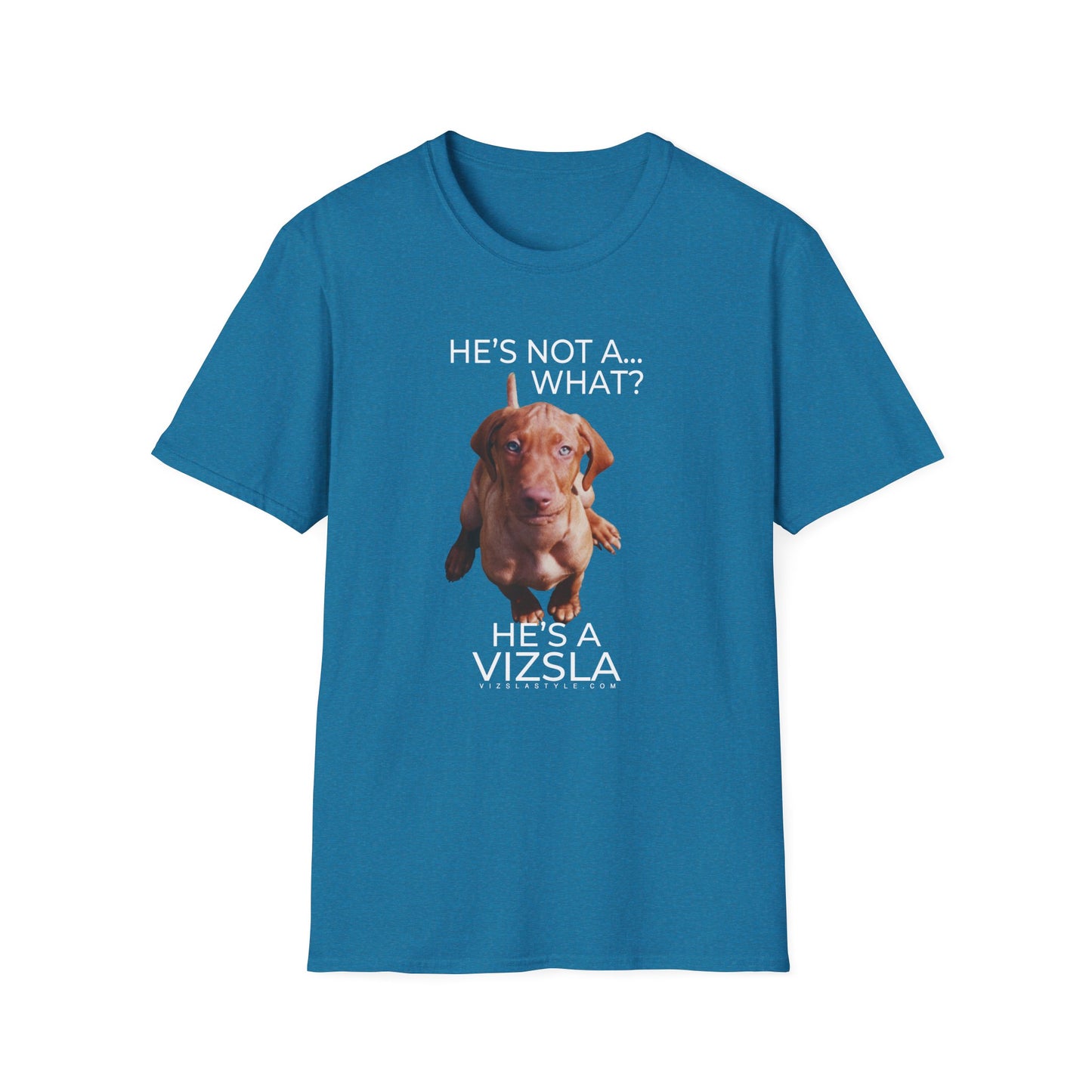 He's Not A What... He's A Vizsla (in Color) - All Around Sports T-shirt (Lt Text)