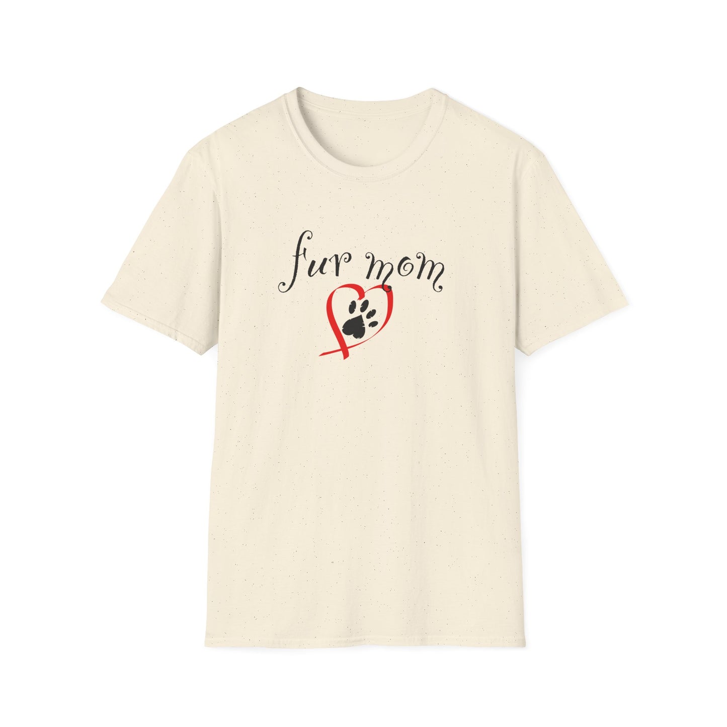 Fur Mom T-Shirt — Cute Heart & Puppy Paw Tee for Dog Lovers