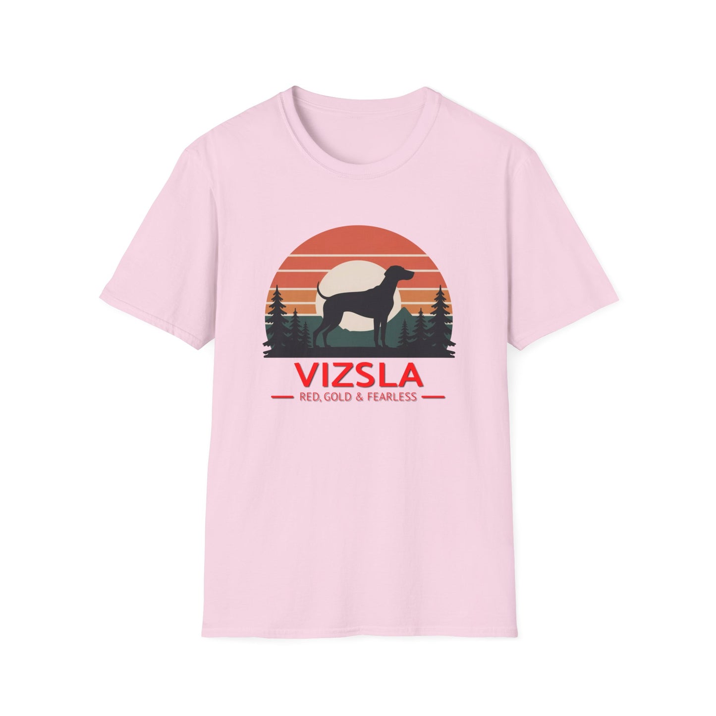 Vizsla Mountain Tee — "VIZSLA - Red, Gold & Fearless"