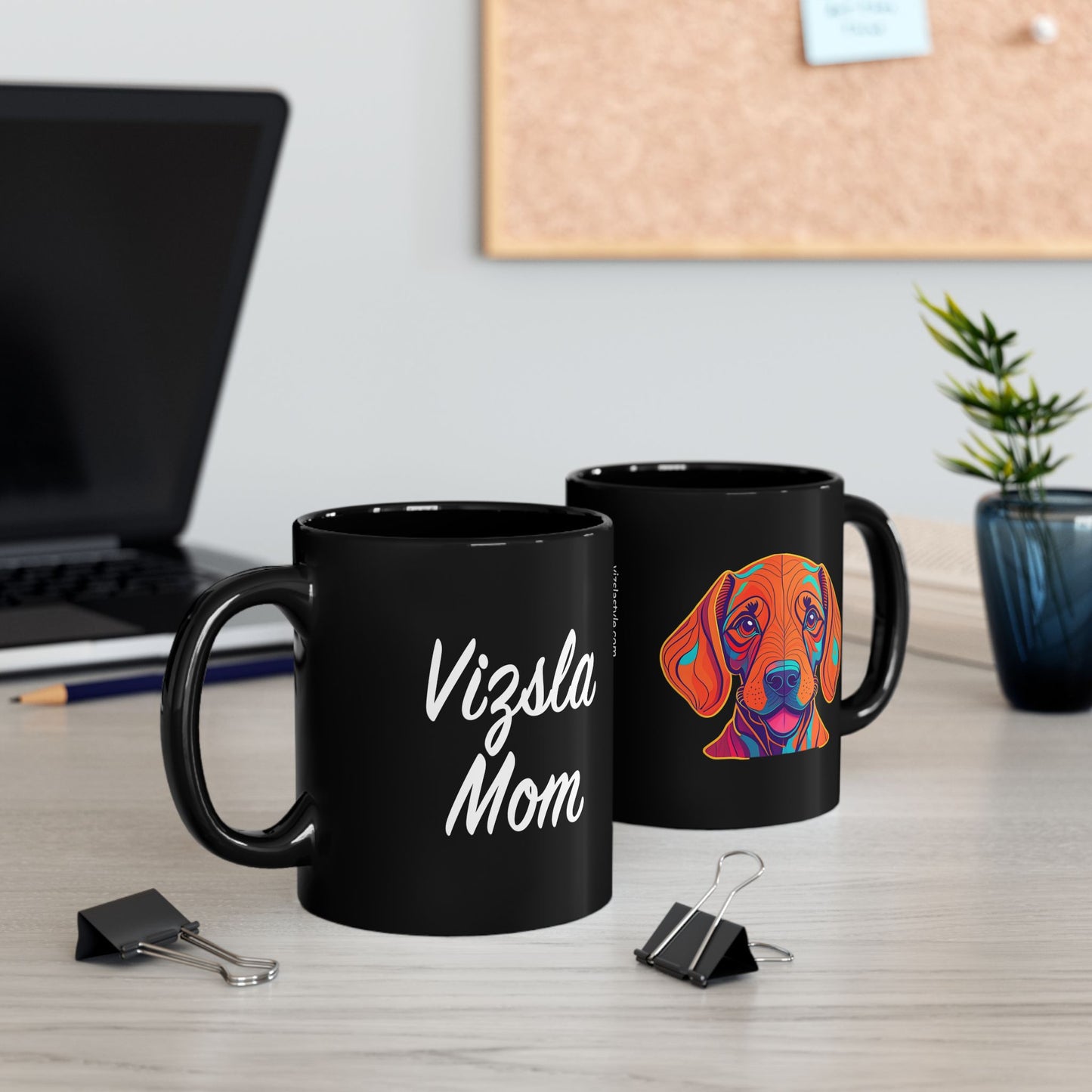 Vizsla Mom Mug, black 11oz & 15oz - Perfect Gift for Mother's Day