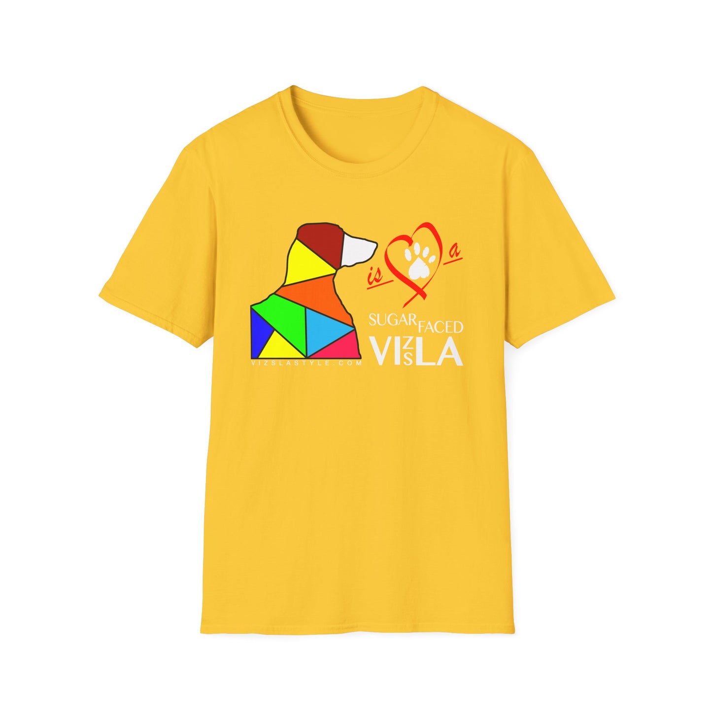 Love is a Sugar Faced Vizsla All Around Sports T-shirt (Lt Text)